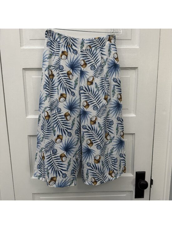 Unbranded Pants - Womens XS Tropical Coconut Palm Print Cropped Pants Lined Resort Beach